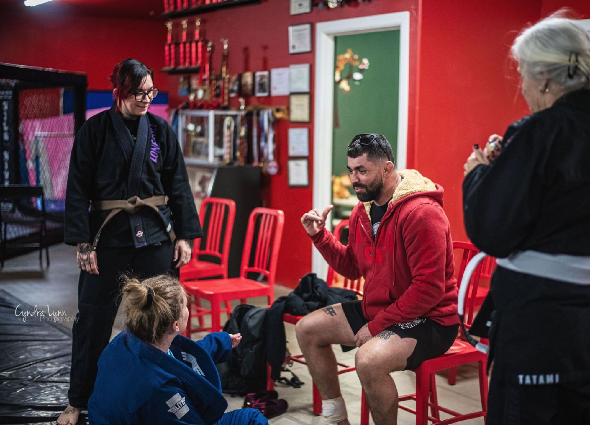 Coach-led adult class in a live training session