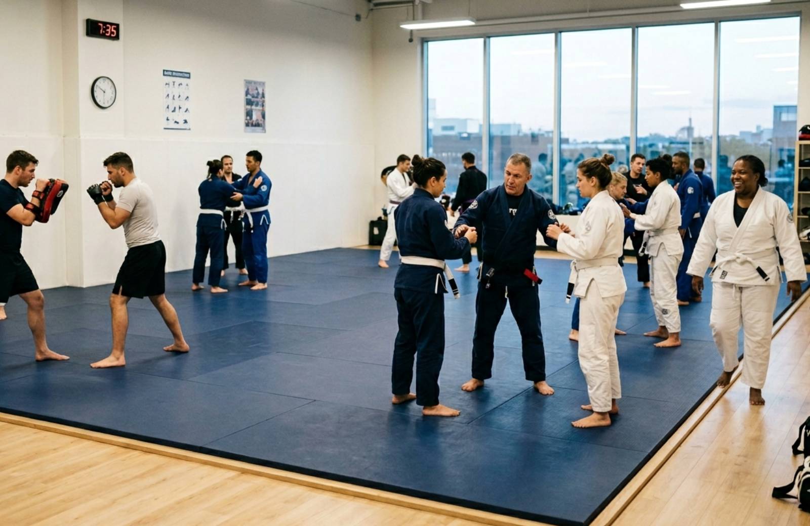 Adult martial arts training session